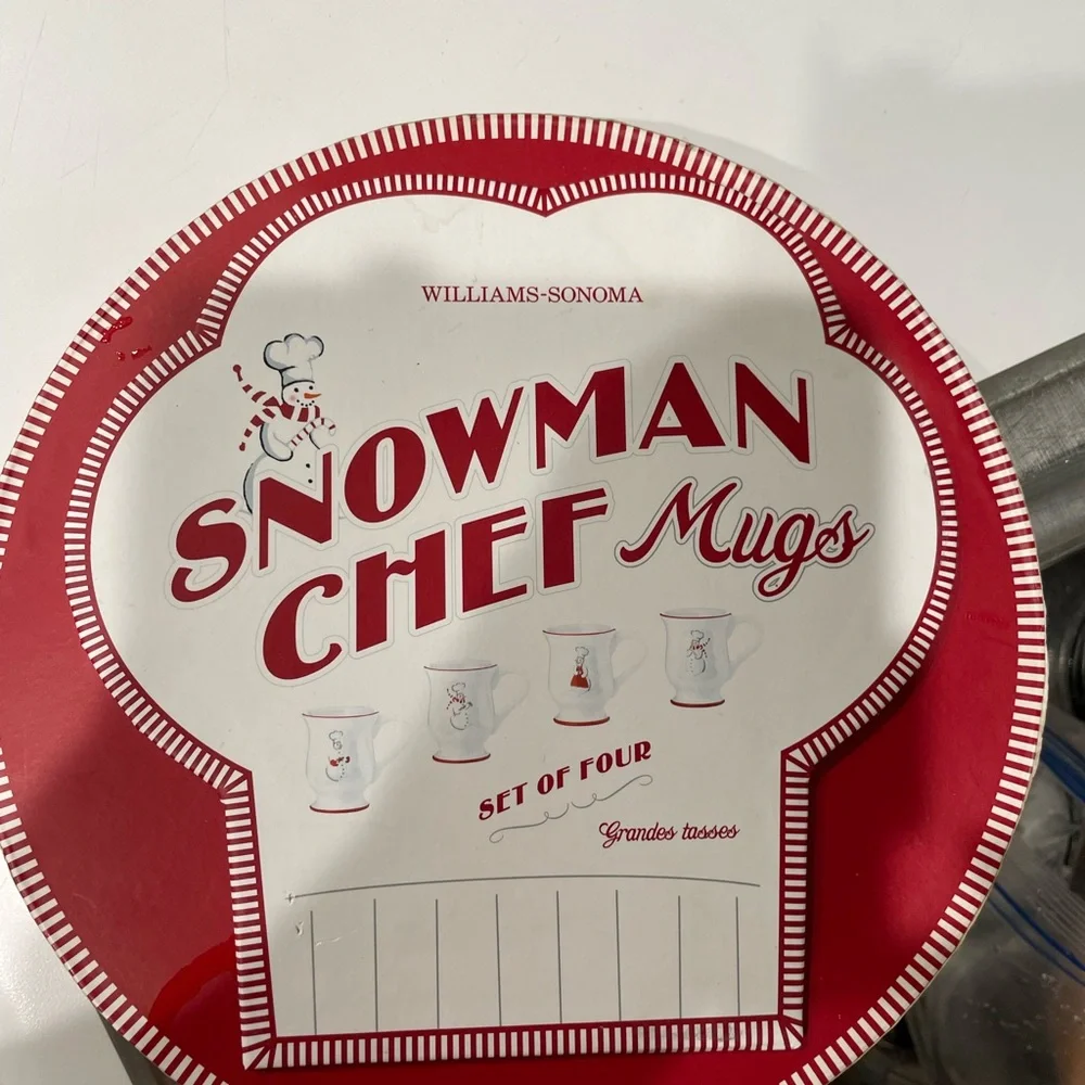 Williams Sonoma Snowman Chef Mugs